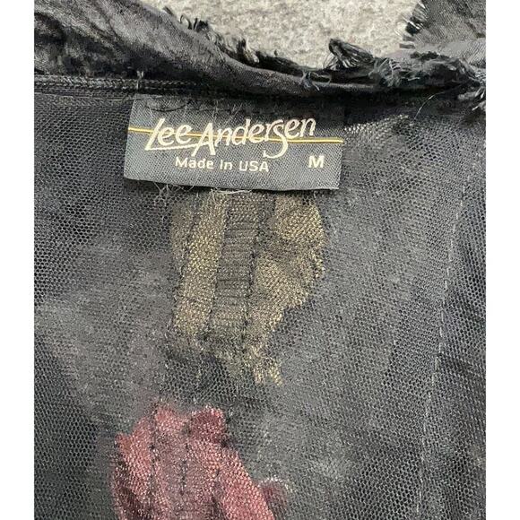 Lee Anderson Art To Wear Silk Cardigan Patchwork Embroidered Ruffled Jacket M - Picture 3 of 7